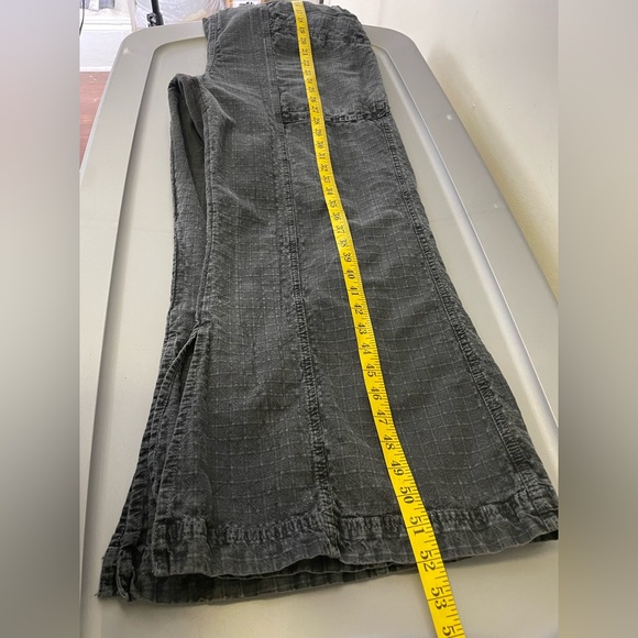 Free People Women’s Savannah Overalls Jumpsuit Wide Leg Flare Black Textured M - Picture 14 of 15